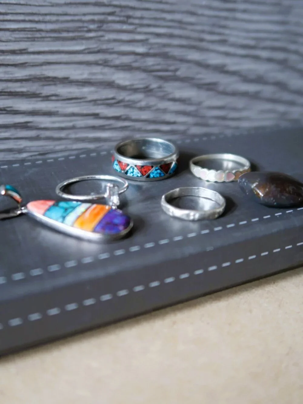 Six Jewelry Makers Mix Bundle 925 Sterling Silver Rings Pendant DIY Tarnished - Picture 1 of 15